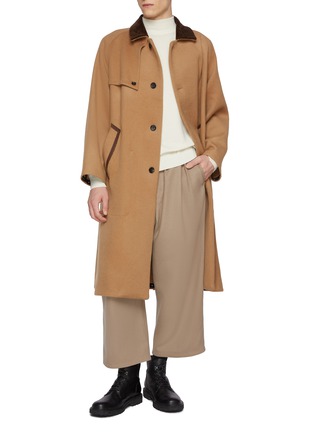 Figure View - Click To Enlarge - J∞QUALITY - TECLOR Contrast Collar Wool Blend Coat