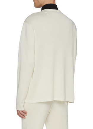 Back View - Click To Enlarge - J∞QUALITY - trenta settanta Buttonless Patch Pocket Cashmere Silk Cardigan