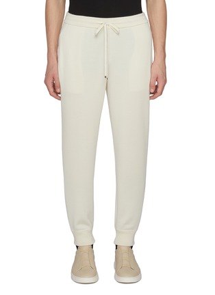 Main View - Click To Enlarge - J∞QUALITY - trenta settanta Drawstring Cashmere Silk Joggers