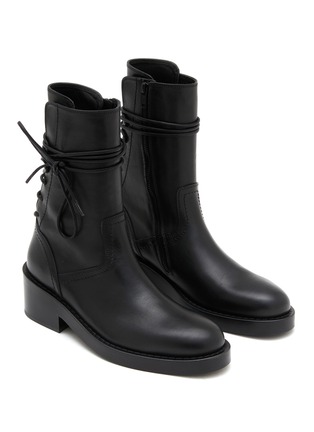 Detail View - Click To Enlarge - ANN DEMEULEMEESTER - Henrica Leather Ankle Boots