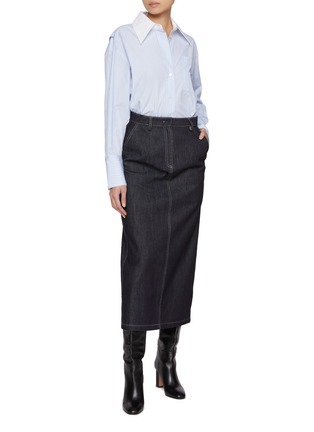 Figure View - Click To Enlarge - CO - Patch Pocket Button Down Cotton Shirt