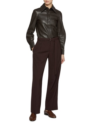 Figure View - Click To Enlarge - CO - Belted Waist Wool Pants