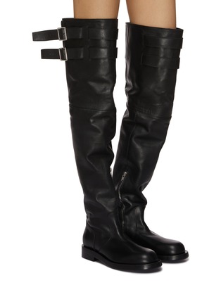 Figure View - Click To Enlarge - ANN DEMEULEMEESTER - Noe Over The Knee Leather Boots
