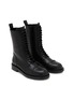 Detail View - Click To Enlarge - ANN DEMEULEMEESTER - Gillian Pintuck Leather Combat Boots