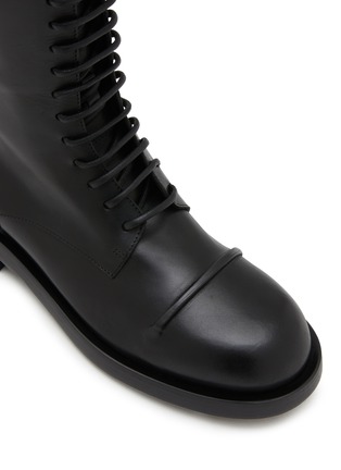 Detail View - Click To Enlarge - ANN DEMEULEMEESTER - Gillian Pintuck Leather Combat Boots