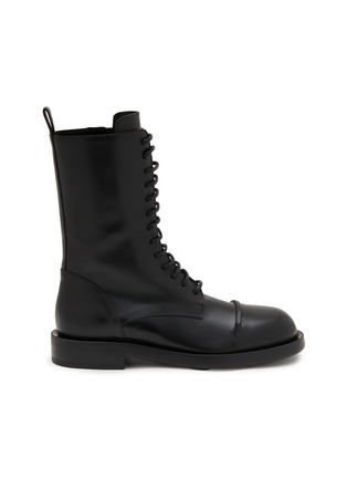 Main View - Click To Enlarge - ANN DEMEULEMEESTER - Gillian Pintuck Leather Combat Boots