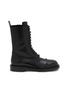 Main View - Click To Enlarge - ANN DEMEULEMEESTER - Gillian Pintuck Leather Combat Boots