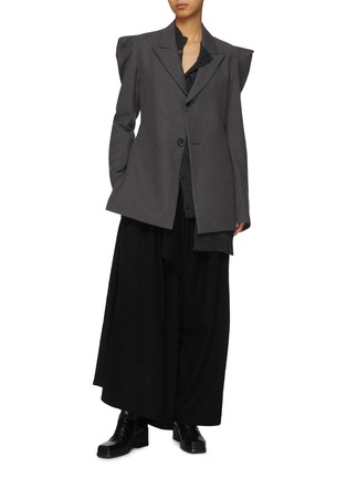 Figure View - Click To Enlarge - YOHJI YAMAMOTO - Single Breasted Wool Blazer Jacket