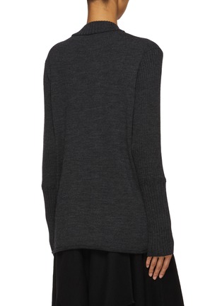 Back View - Click To Enlarge - YOHJI YAMAMOTO - Light Ribbed Wool Cardigan