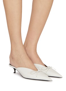BALENCIAGA | Knife Bow 40 Leather Mules | WHITE | Women | Lane