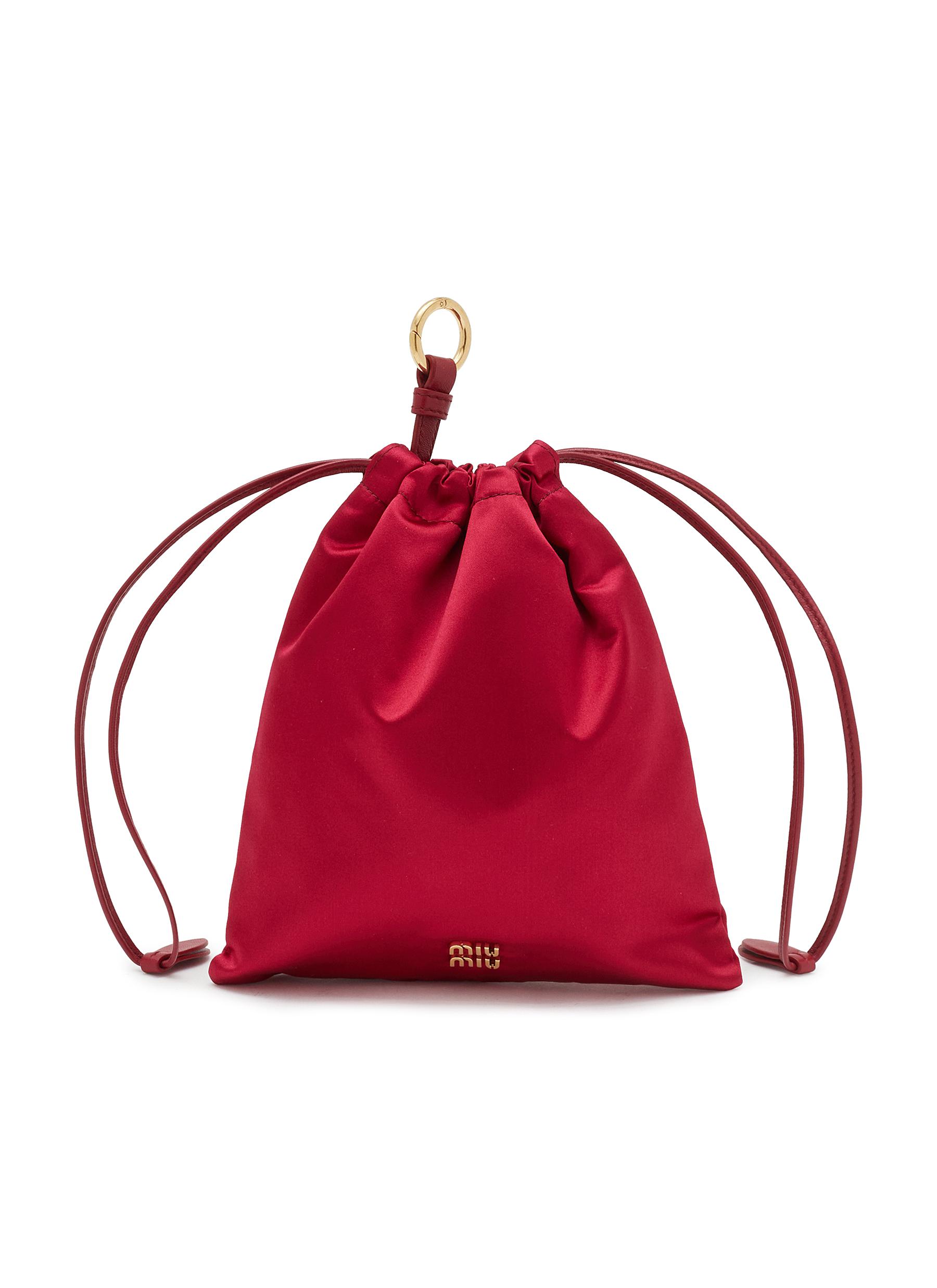 MIU MIU Mini Duchesse Contenitori Satin Drawstring Pouch Women Lane Crawford