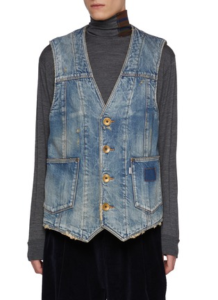 Main View - Click To Enlarge - KOLOR - Medium Wash Denim Vest