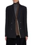 Main View - Click To Enlarge - KOLOR - Double Breasted Contrast Insert Wool Blazer