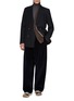 Figure View - Click To Enlarge - KOLOR - Double Breasted Contrast Insert Wool Blazer