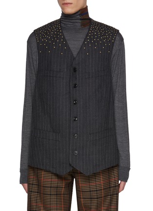 Main View - Click To Enlarge - KOLOR - Single Breasted Gold-toned Dot Embellished Vest