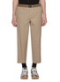 Main View - Click To Enlarge - KOLOR BEACON - Contrast Integrated Belt Cropped Wool Pants