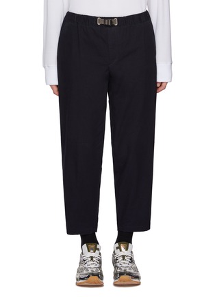 Main View - Click To Enlarge - KOLOR BEACON - Contrast Integrated Belt Cropped Pants