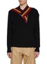 Main View - Click To Enlarge - KOLOR BEACON - Contrast Stitched Neckline Wool Sweater