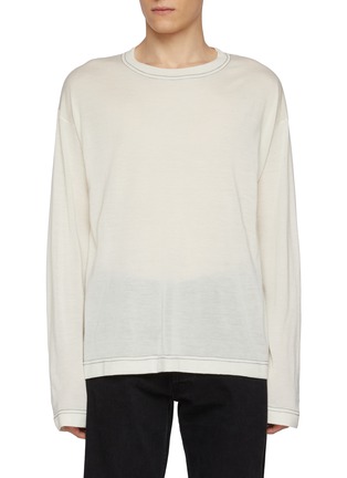 Main View - Click To Enlarge - THE ROW - Angelo Stitched Edges Cashmere Silk T-Shirt