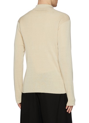 Back View - Click To Enlarge - THE ROW - Spread Collar Linen Silk Cardigan