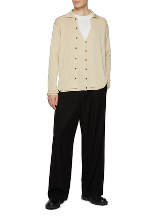 Figure View - Click To Enlarge - THE ROW - Spread Collar Linen Silk Cardigan