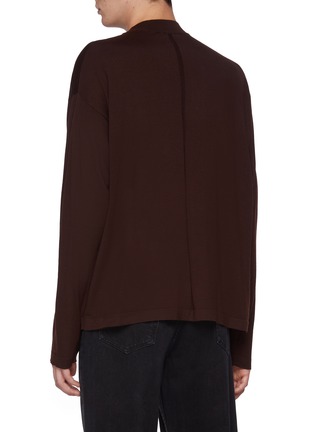 Back View - Click To Enlarge - THE ROW - Delsie Mock Neck Wool T-shirt