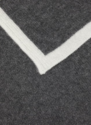 Detail View - Click To Enlarge - UTO - Knit Frame Cashmere Scarf — Charcoal Grey/White