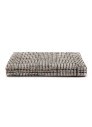 ALONPI | Babette Chequered Cashmere Throw — Ecru/Steel/Camel