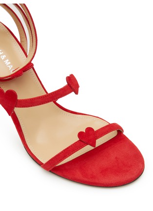 Detail View - Click To Enlarge - MACH & MACH - Petit Coeur 85 Suede Wrap Sandals