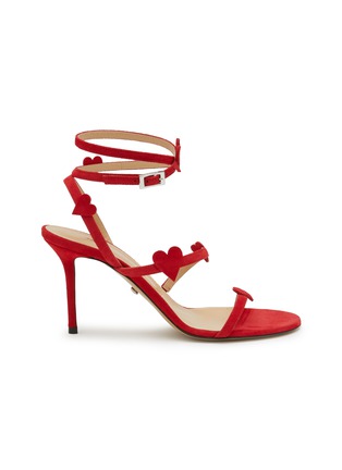 Main View - Click To Enlarge - MACH & MACH - Petit Coeur 85 Suede Wrap Sandals