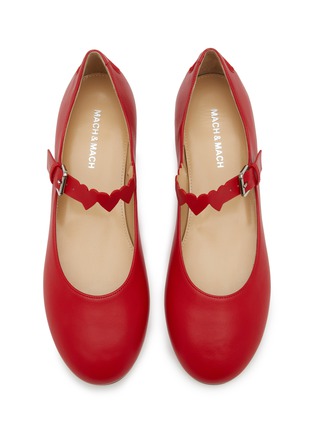 Detail View - Click To Enlarge - MACH & MACH - Petit Coeur Mary Jane Leather Ballerinas Flats
