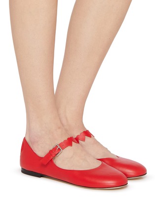 Figure View - Click To Enlarge - MACH & MACH - Petit Coeur Mary Jane Leather Ballerinas Flats