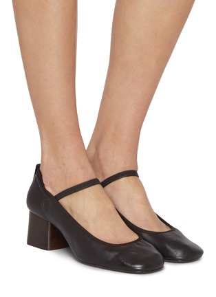 Figure View - Click To Enlarge - LEMAIRE - Square Ballerina 55 Leather Mary Jane Pumps