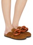 Figure View - Click To Enlarge - JW ANDERSON - Chain Velour Felt Mules