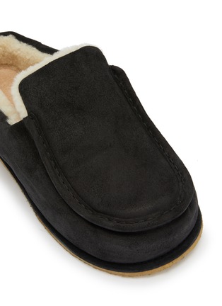 Detail View - Click To Enlarge - JW ANDERSON - Sherling Suede Flat Slippers