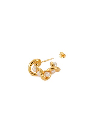 Detail View - Click To Enlarge - MISSOMA - Mini Molten Pearl Twisten Double Hoop Earrings