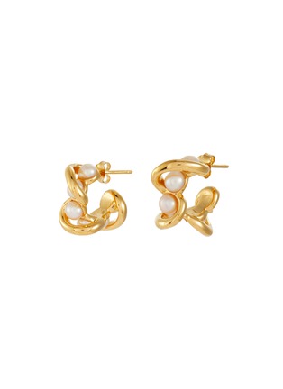 Main View - Click To Enlarge - MISSOMA - Mini Molten Pearl Twisten Double Hoop Earrings