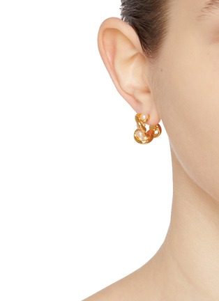 Figure View - Click To Enlarge - MISSOMA - Mini Molten Pearl Twisten Double Hoop Earrings