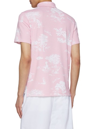 Back View - Click To Enlarge - SOUTHCAPE - Nature Print Logo Polo Shirt