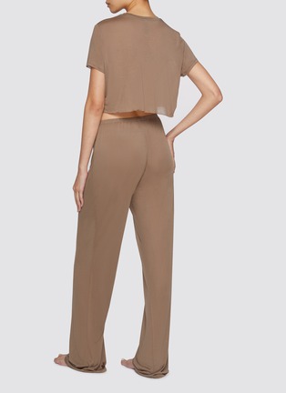 Front View - Click To Enlarge - SKIMS - Kim Sleep Cropped Crewneck T-shirt