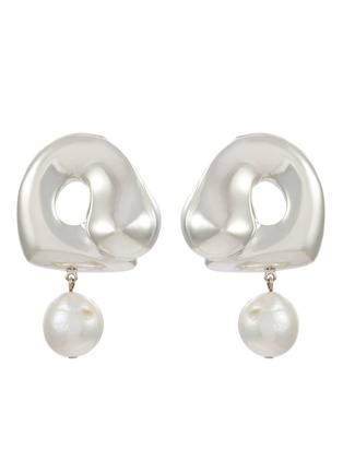 Main View - Click To Enlarge - AGMES - Large Sandra Freshwater Pearl Sterling Silver Earrings