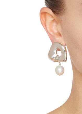 Figure View - Click To Enlarge - AGMES - Large Sandra Freshwater Pearl Sterling Silver Earrings