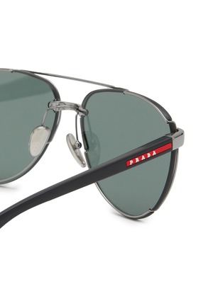 Detail View - Click To Enlarge - PRADA - Gunmetal Pilot Sunglasses