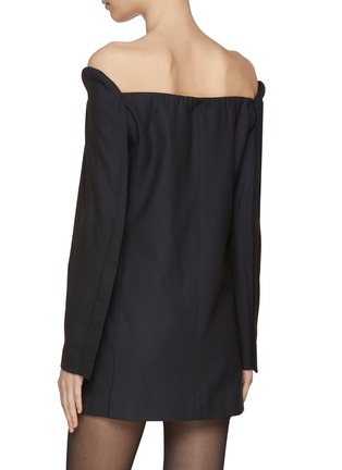 Back View - Click To Enlarge - BETTTER - Open Shoulder Blazer Dress