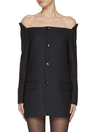 Main View - Click To Enlarge - BETTTER - Open Shoulder Blazer Dress