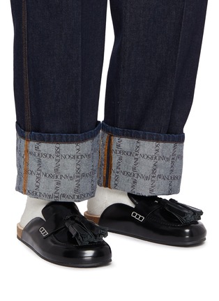 Figure View - Click To Enlarge - JW ANDERSON - Slip On Tassel Calfskin Loafer Mules