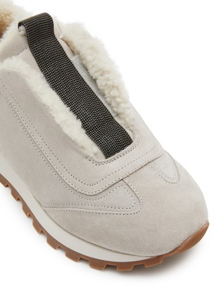 Detail View - Click To Enlarge - BRUNELLO CUCINELLI - Slip On Suede Women's Sneakers