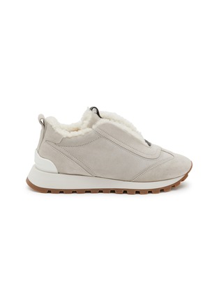 Main View - Click To Enlarge - BRUNELLO CUCINELLI - Slip On Suede Women's Sneakers