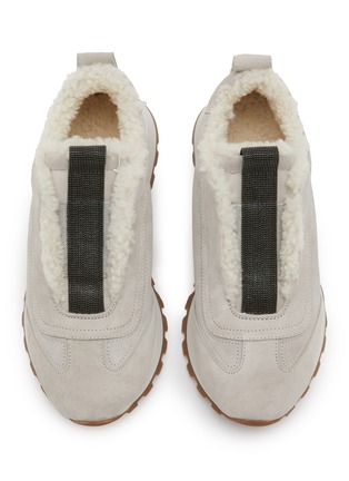 Figure View - Click To Enlarge - BRUNELLO CUCINELLI - Slip On Suede Women's Sneakers