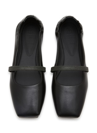 Detail View - Click To Enlarge - BRUNELLO CUCINELLI - Monili Strap Leather Mary Jane Flat